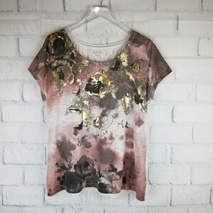 Relativity Abstract Print Burnout Tee. Size L.